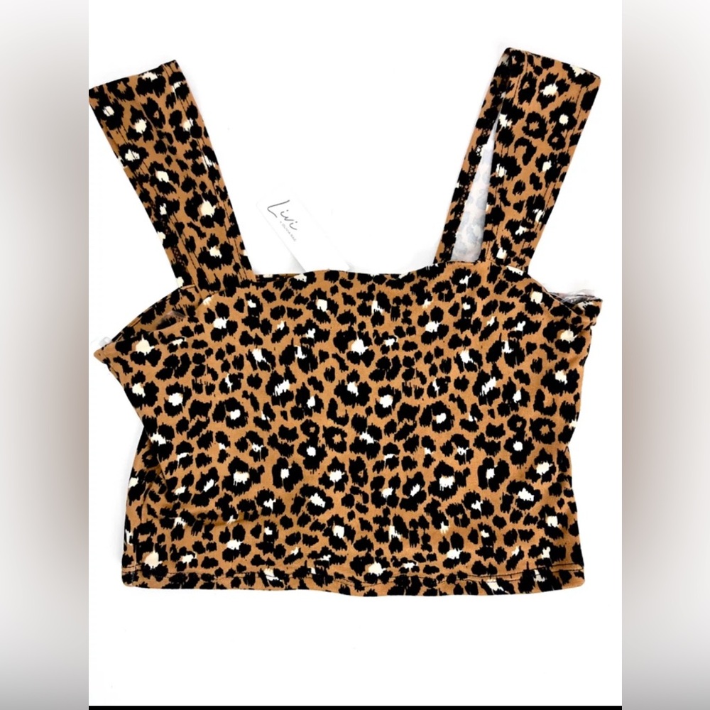 Liv by Olivia Rae Leopard Print Crop Top, XS, Casual Trendy
